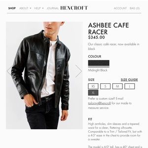 Hencroft Black Leather Racer XL